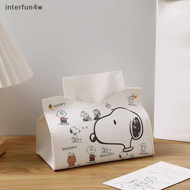 interfun4w Snoopys Tissue Boxes Waterproof Leather Napkin Holder