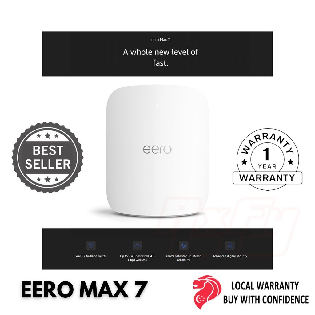 Amazon eero Max 7 mesh wifi router | Supports 10 Gbps, 2.5gbps