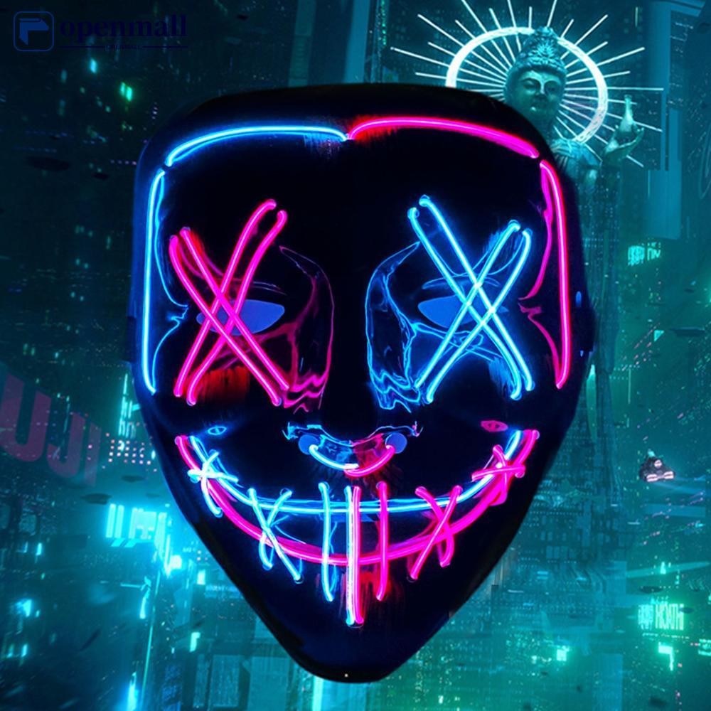 【Car Home】 LED Halloween Glowing Mask Led Mask Party Masquerade Neon ...