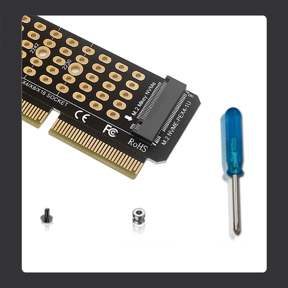SSD M.2 NVME to PCI-E 4.0 X4 Riser Card PCI-Express X4/X8/X16 Support M ...