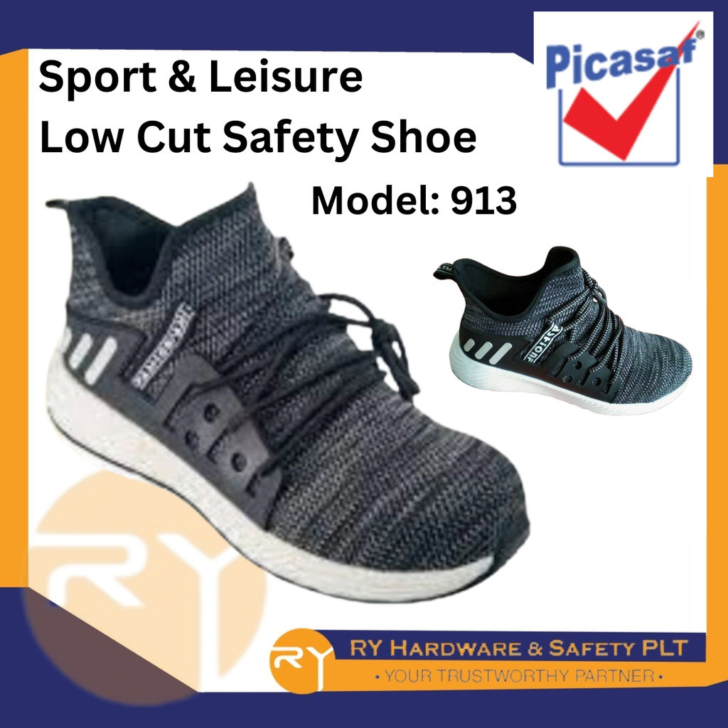 PICASAF 913 SPORT LEISURE LOWCUT SAFETY SHOE STEEL TOE CAP KELVAR FIBRE MIDSOLE FLEXIBLE ANTI SLIP VENTILATION Shopee Singapore