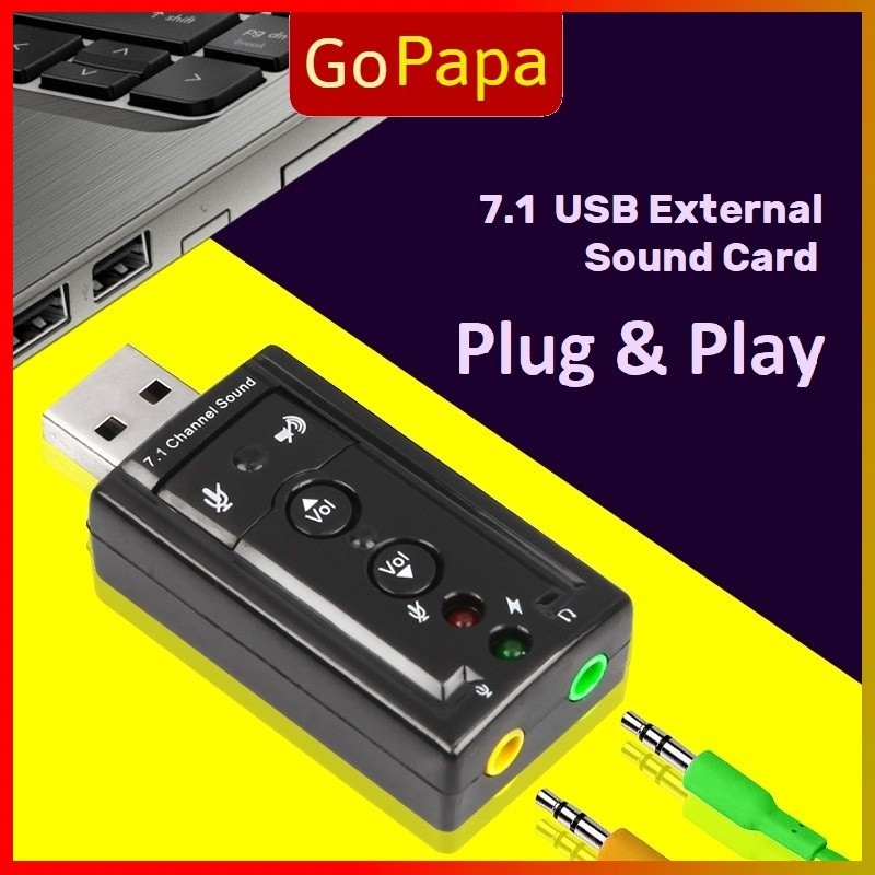 7.1 Channel External USB Mini Portable Sound Card 3.5mm Jack For Laptop ...