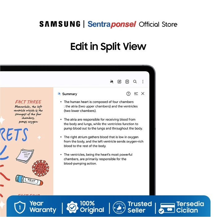 Samsung Galaxy Tab S10 Ultra Wifi 12/256GB Gratis Keyboard Cover MoonStone Gray - Garansi Resmi Indonesia - Gambar 4