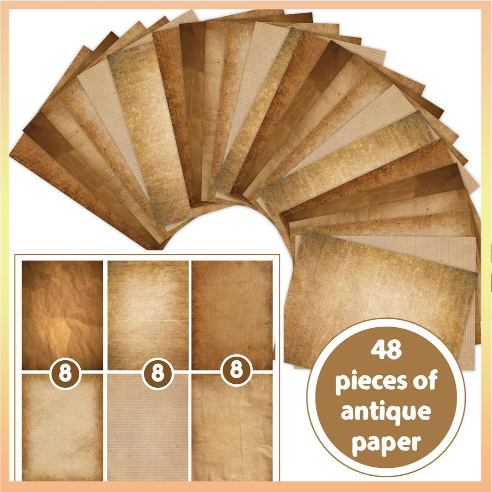 48 Sheets Vintage Design Paper A4 Double-sided Letter Paper For ...