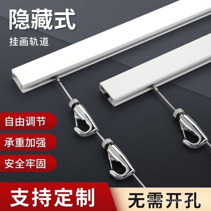 Invisible Picture Hanging Track Adjustable Steel Wire Rope Mobile Art ...