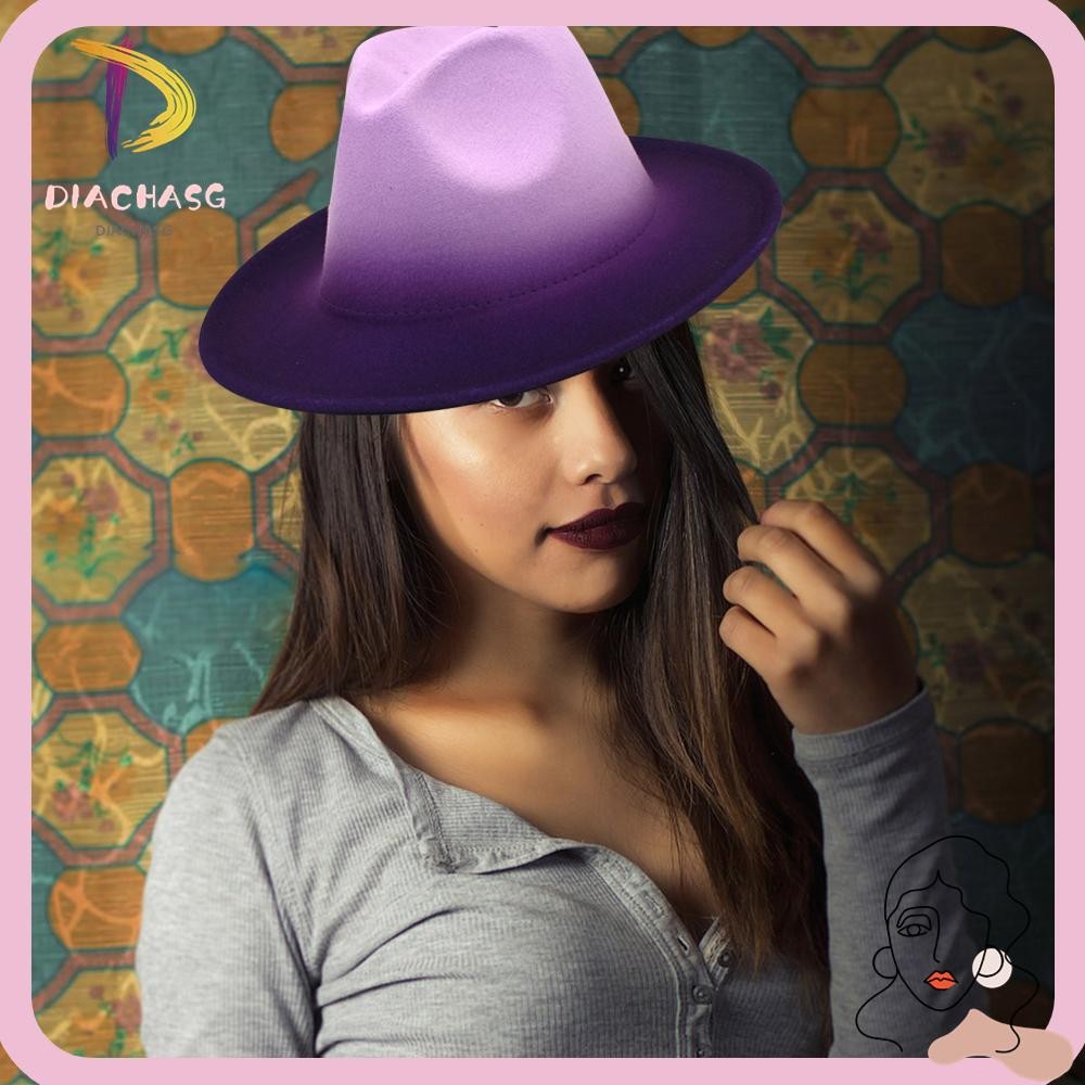 DIACHASG Jazz Hats Gradient Color Bowler Hat Fedora Hat Fashion Casual Wide Brim Design Luxury Western Hat Unisex Shopee Singapore