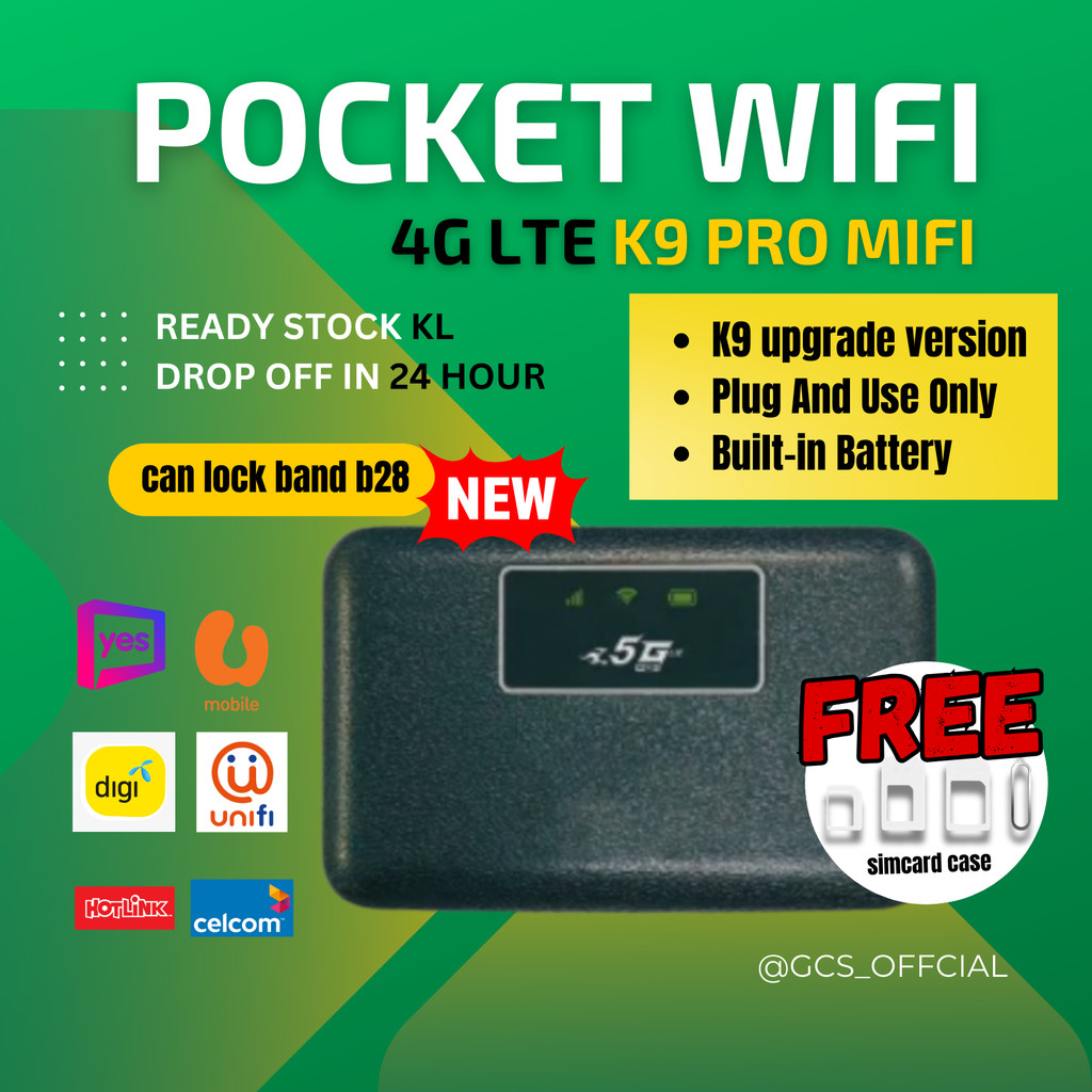 K9 Pro Pocket WiFi 6 4G LTE K9 Upgrade Version Lock Band Router