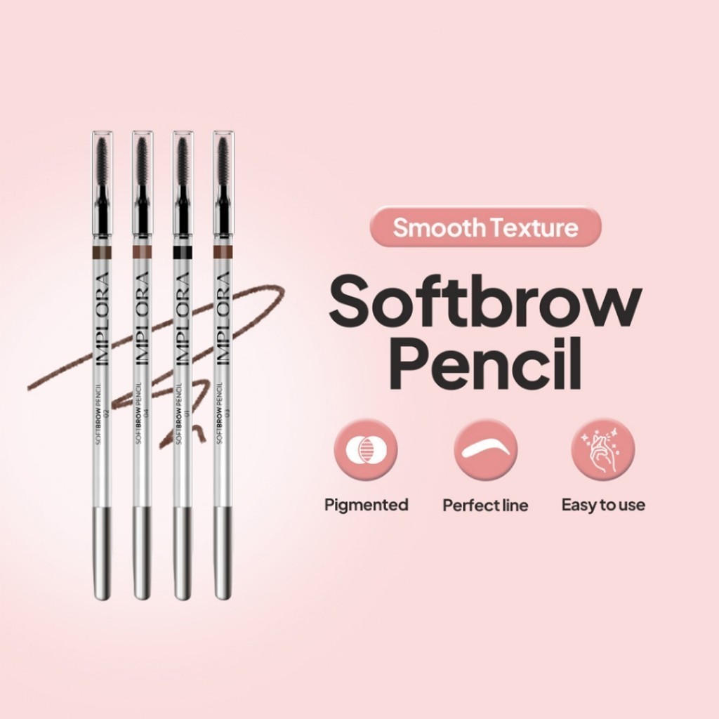 IMPLORA Eye Brow Pencil 2 IN 1 ( PENSIL + SERUTAN + SIKAT ) / Merah Jingga Official - Gambar 4