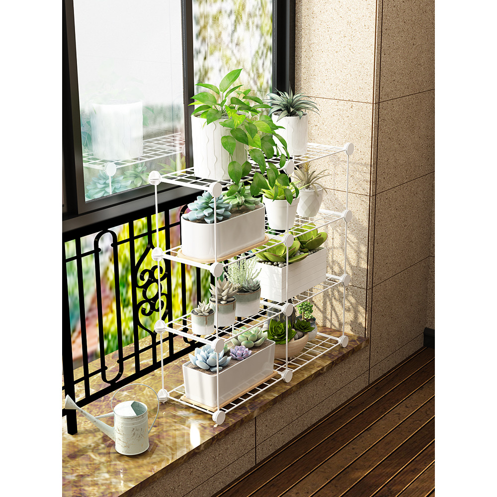 [48H Shipping] Window Sill Flower Rack Iron Indoor Balcony Succulent ...