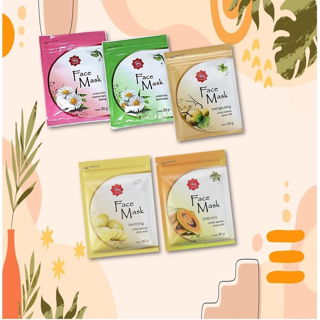 Viva Face Mask Sachet ukuran 30 g / Masker Wajah / Merah Jingga Official - Gambar 2