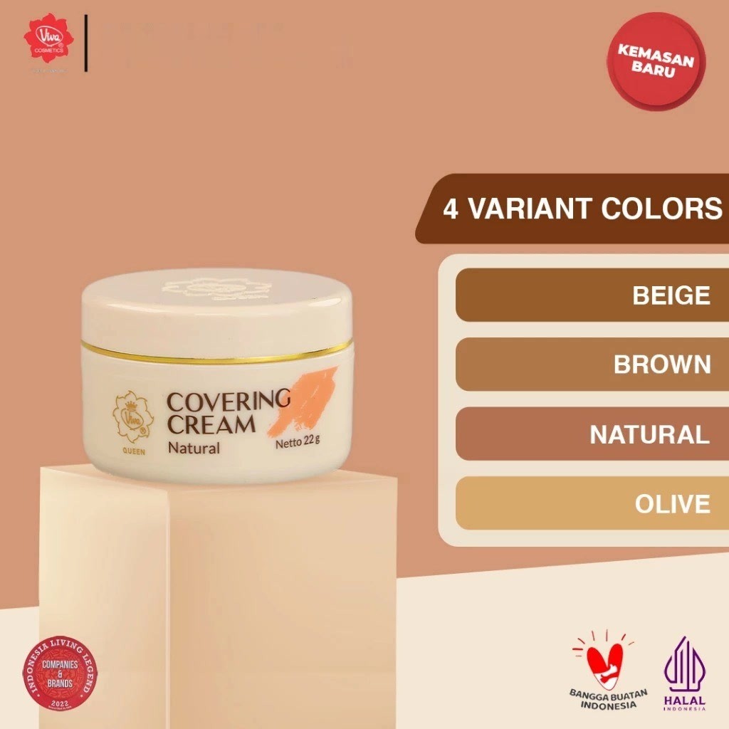 Viva Queen Covering Cream 22gr / Merah Jingga Official - Gambar 2