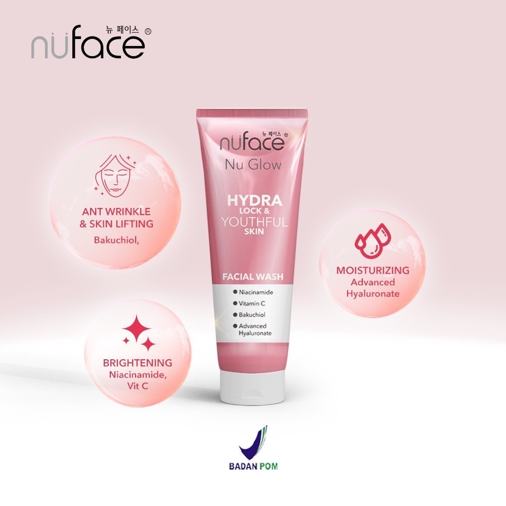 Nuface Nu Glow Facial Wash 80ml / Hydra Lock & Youthful / Brighten & Supple / Acne / Merah Jingga Official - Gambar 4