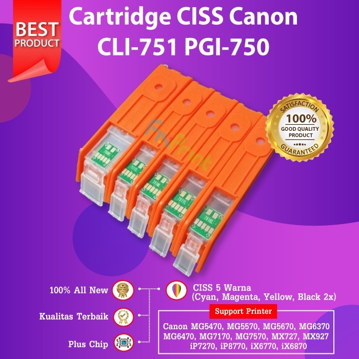 FixPrint Cartridge Tinta Infus PGI 750 CLI 751 CISS MG5470 MG5570 MG5670 - Gambar 2