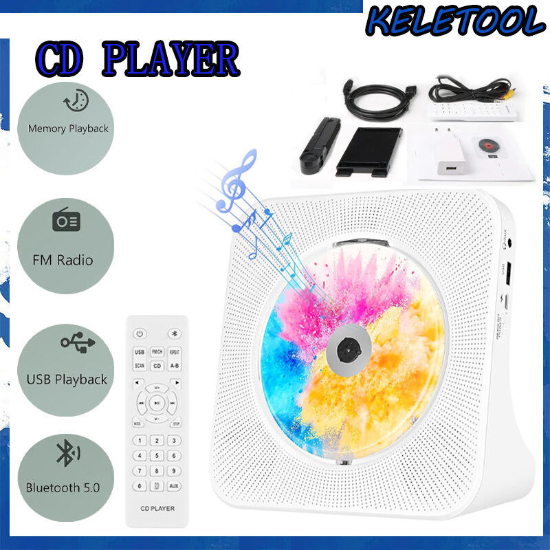 Portable CD Player for home Bluetooth CD Player with Dual HIFI Speaker ...