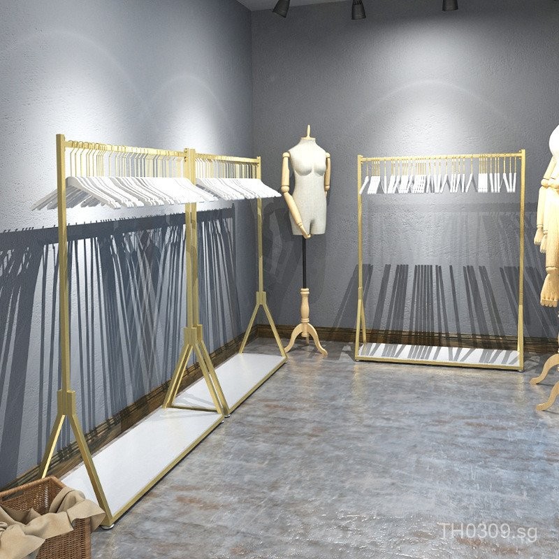 Clothes Rack Wall-Mounted Rack Clothing Store Women's Clothing Store ...