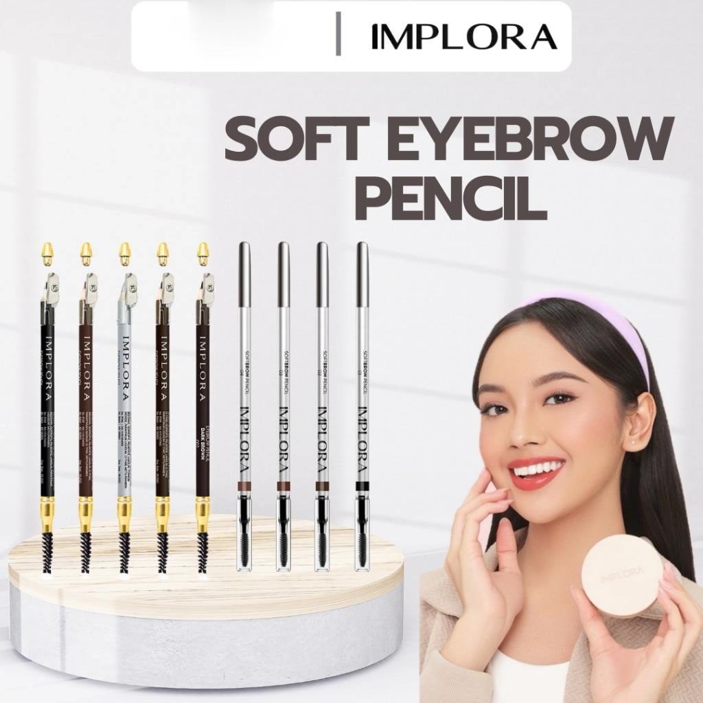 IMPLORA Soft Brow Pencil - Pensil Alis / Merah Jingga Official - Gambar 2