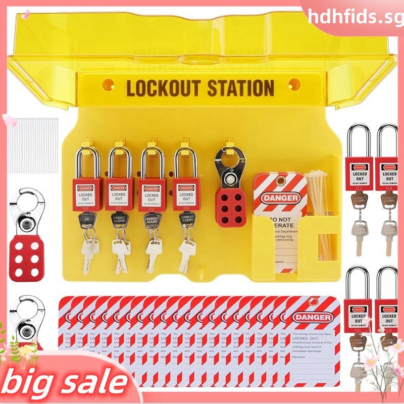 Lockout Tagout Station with 8 Safety Padlocks 3 Hasps and 20 Lockout ...