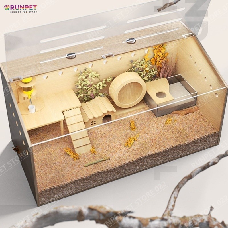 Photo inspiration: Visual Reference: Runpet Cat Cage Wood Popo Solid Hamster Breeding Box Acrylic