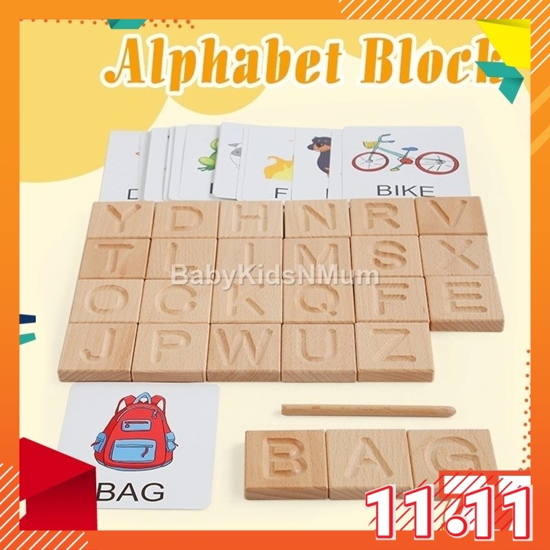 Tracing board wooden spelling letter groove alphabet block practice ...