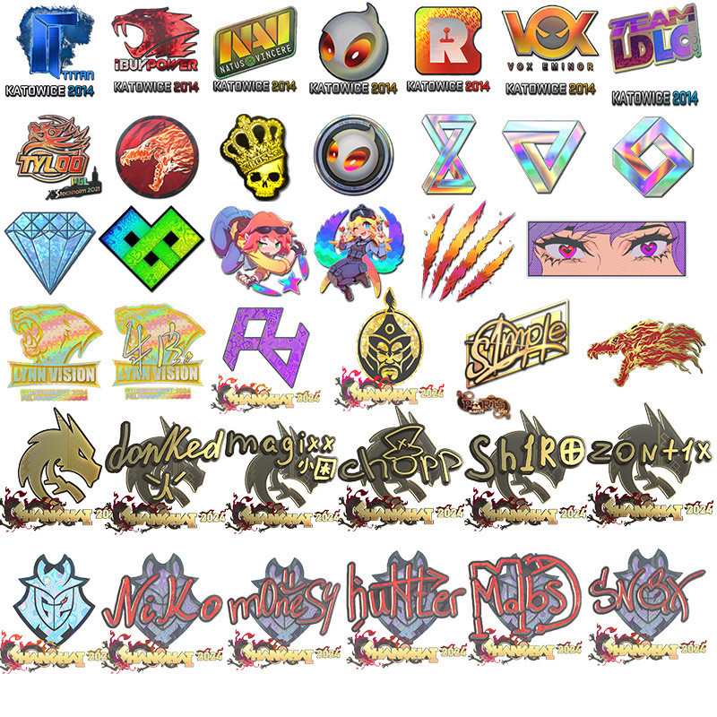 csgo 3D Waterproof Laser Stickers donk Shanghai major Team Logo Sticker ...