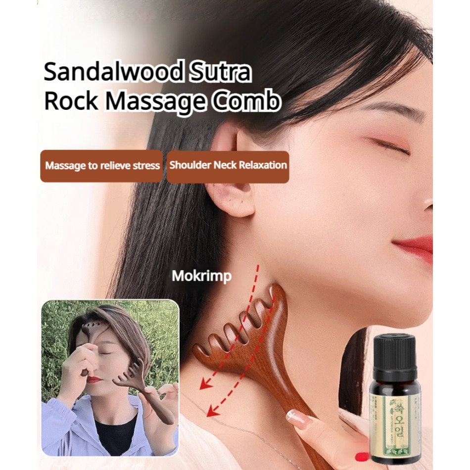 Natural Golden Sandalwood Comb scalp meridian comb Practicality scalp ...