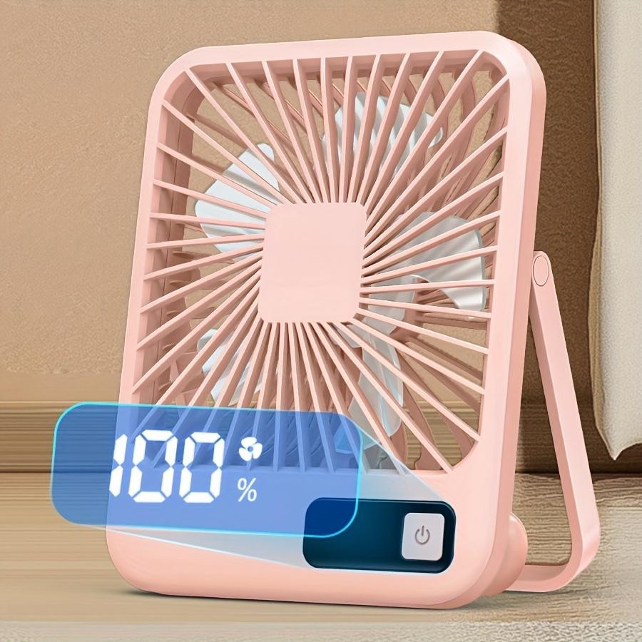 Digital Display Desktop Mini Fan Portable USB Rechargeable Fan 180 ...