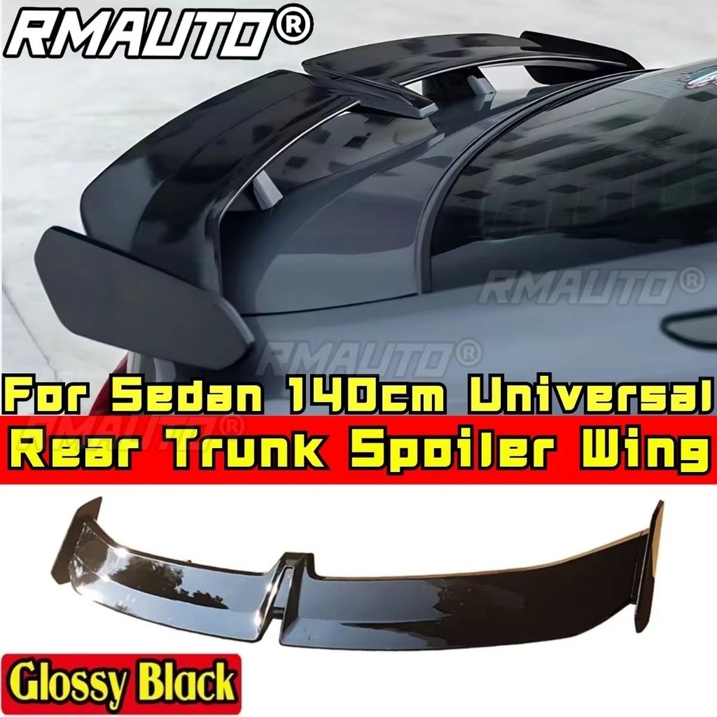 140cm Universal Rear Trunk Spoiler Gloss Black Pro Style Car Rear Trunk