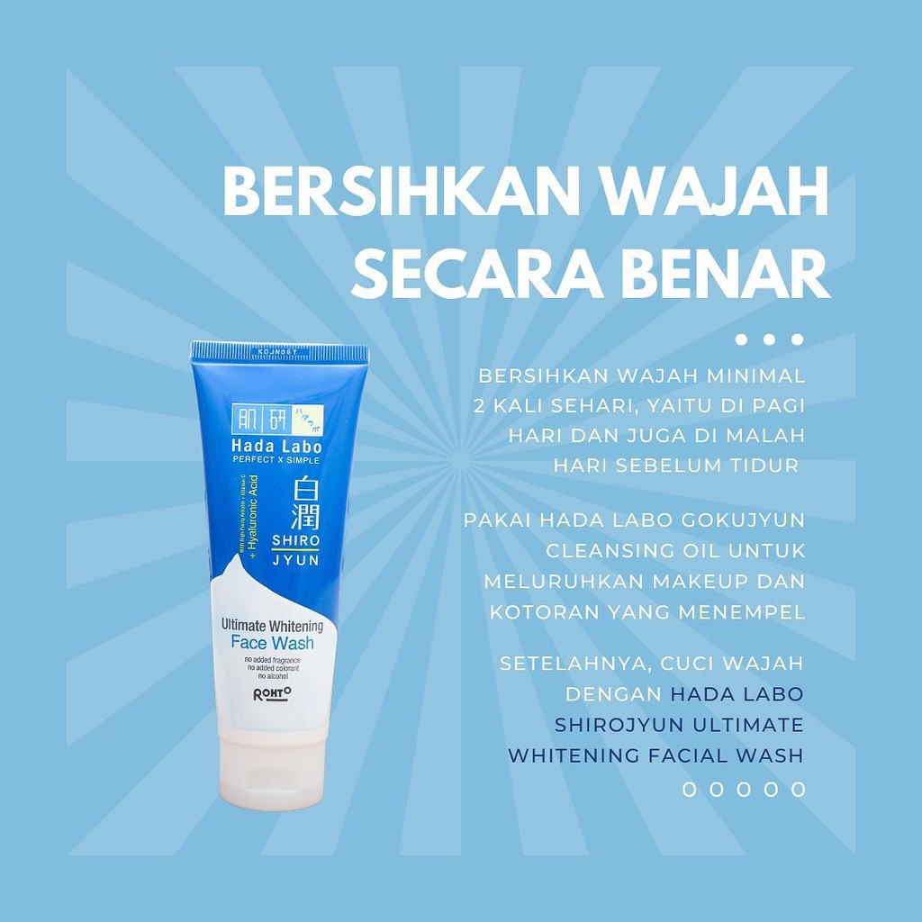 Hada Labo Shirojyun Ultimate Whitening Face Wash / Merah Jingga Official - Gambar 3