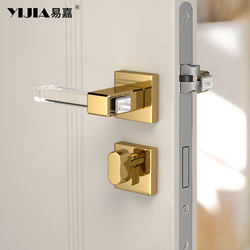 New Crystal Handle Bedroom Door Lock Modern Minimalist Magnetic Suction ...