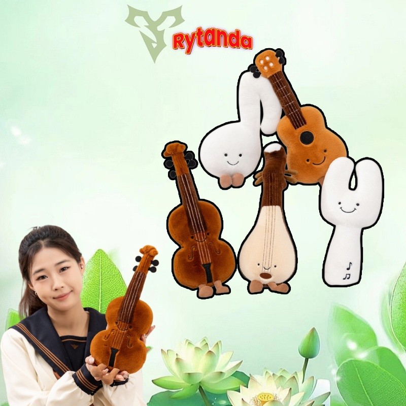Rytanda Kawaii Instrument Plush Toy Simulation Guitar Violin Note Doll ...