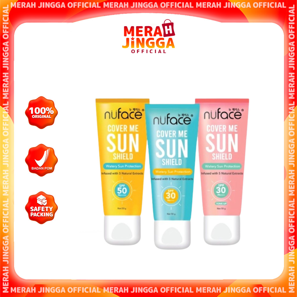 Nuface Cover Me Sun Shield - Sunscreen / Protect Cream 50gr / Merah Jingga Official