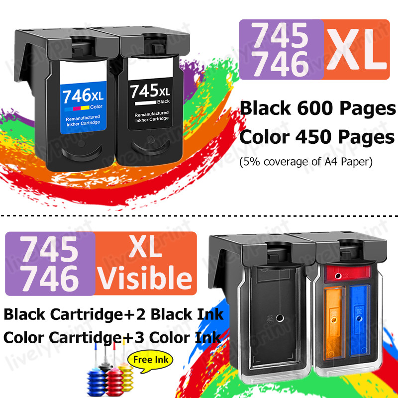 Compatible for Canon PG 745XL CL 746XL Ink Canon 745 Ink Cartridge ...