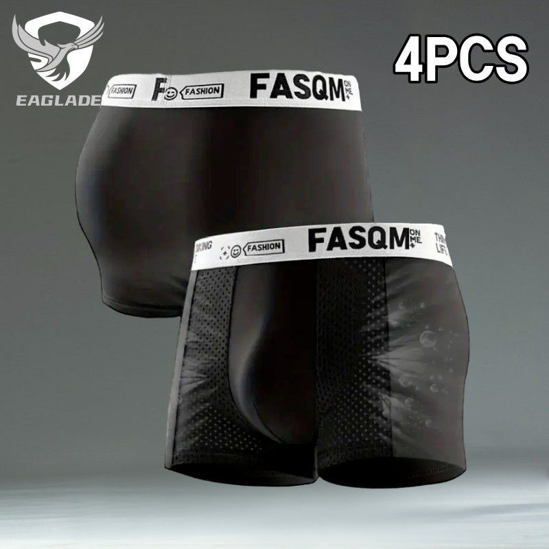 EAGLADE 4PCS Boxer Brief for Mens Underwear Ice Silk Man Quick Drying ...