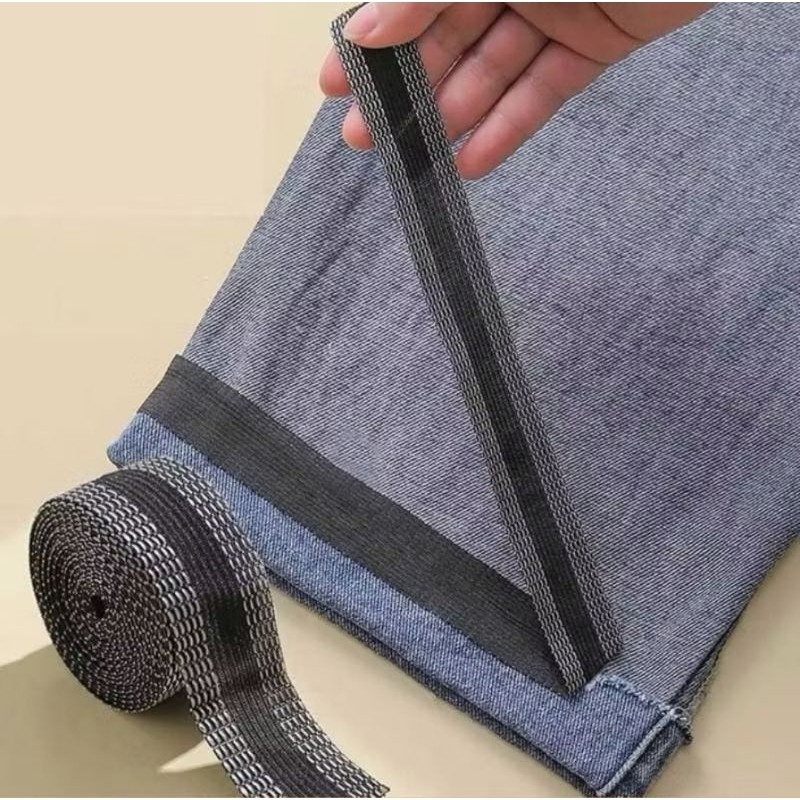 1ROLL Pemendek Celana Tanpa Jahit Panjang 1M Perlengkapan Menjahit Lem Jeans Pakaian Kepanjangan A069 - Gambar 3