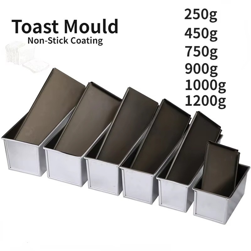 Aluminum Alloy Toast Boxes 250g-1000g Non-Stick Baking Molds with Lid ...