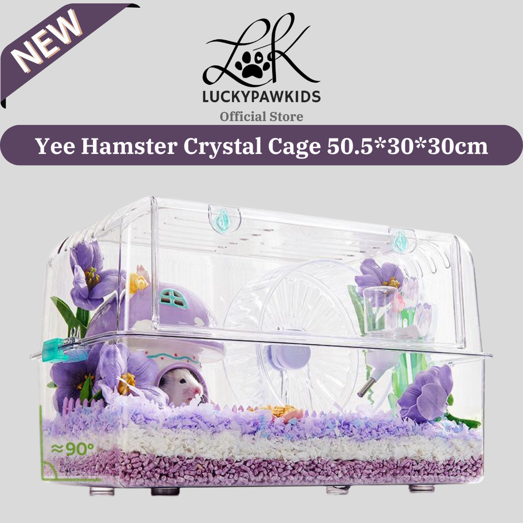 Curated visual reference: New Model Crystal Hamster Cage Glass Reference: Yee Transparent Crystal Hamster Cage 50 5X30X30Cm
