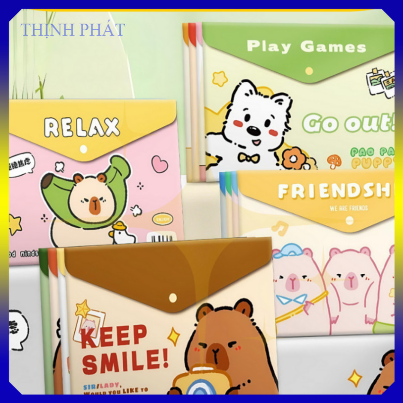 3 A4 Size Button Covers for Documents CAPYBARA/Cute New Model Bear ...