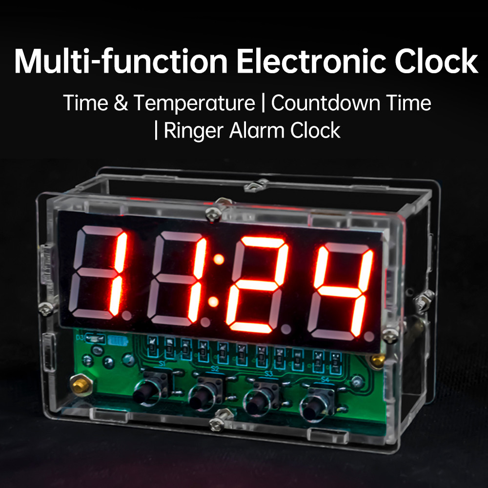 Pcbfun Multi-function LED Digital Electronic Clock DIY Kit DC 5V with ...