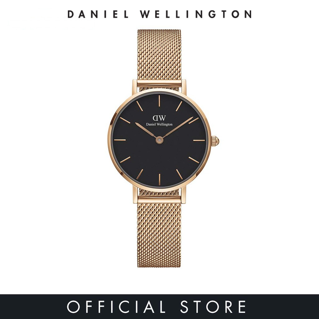 2 Years Warranty Daniel Wellington Petite Melrose Black Watch 28 32mm Rose Gold Mesh strap DW Watch for women Fashion watch DW official Authentic Shopee Singapore