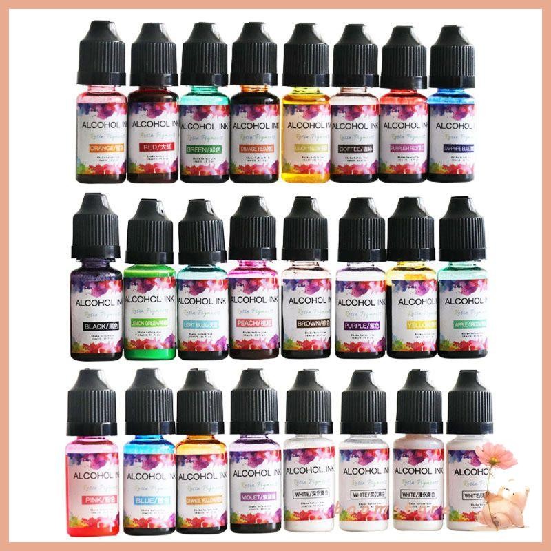 Boom 24Color 10ML Alcohol Ink Diffusion Resin Pigment Kit Liquid ...