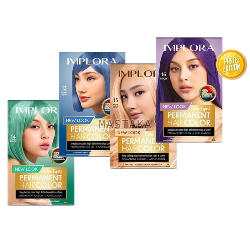 Implora New Permanent Hair Color - Pastel Edition / Merah Jingga Official - Gambar 4