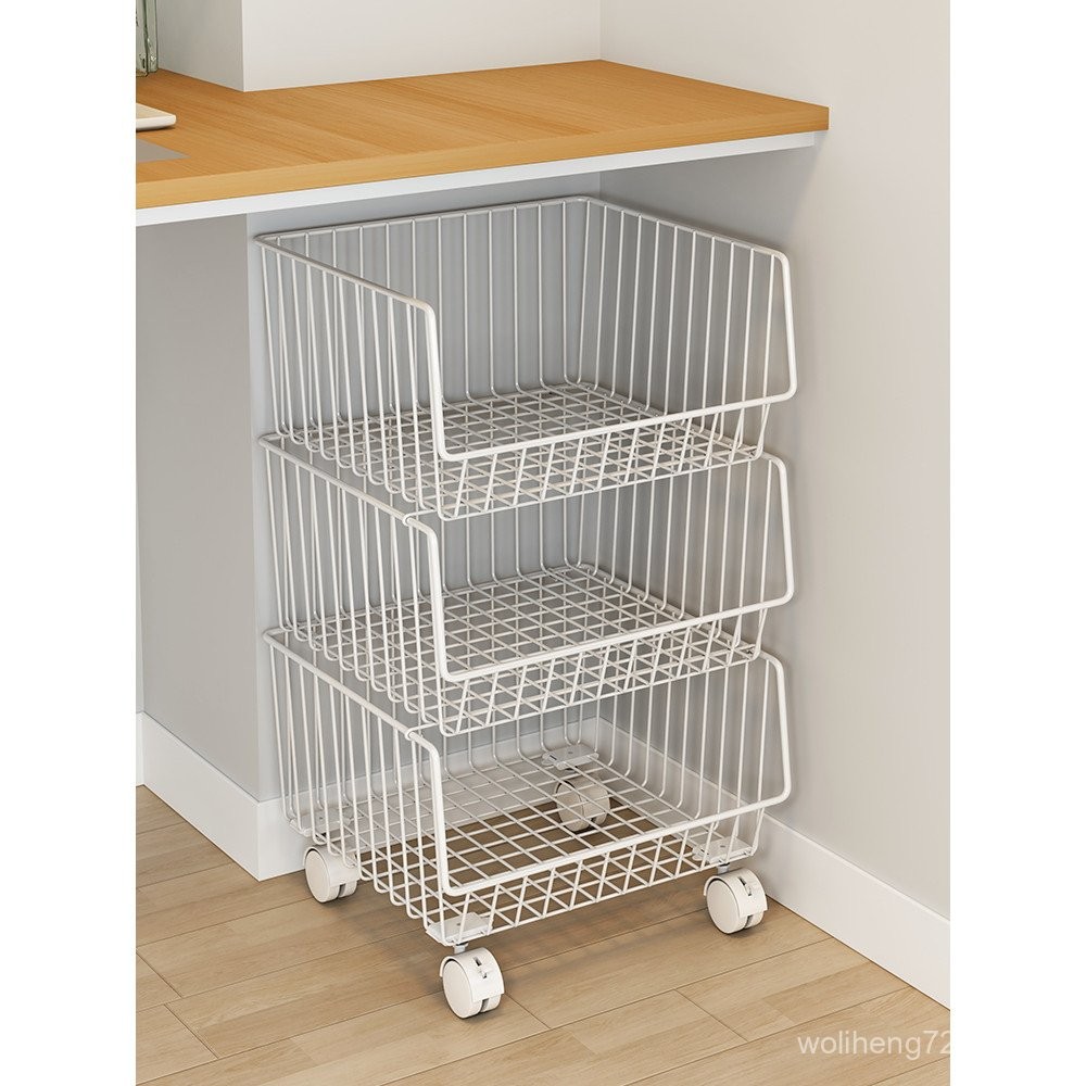 Office Shelf under Table Storage Cabinet Movable Bookshelf Desk Floor ...