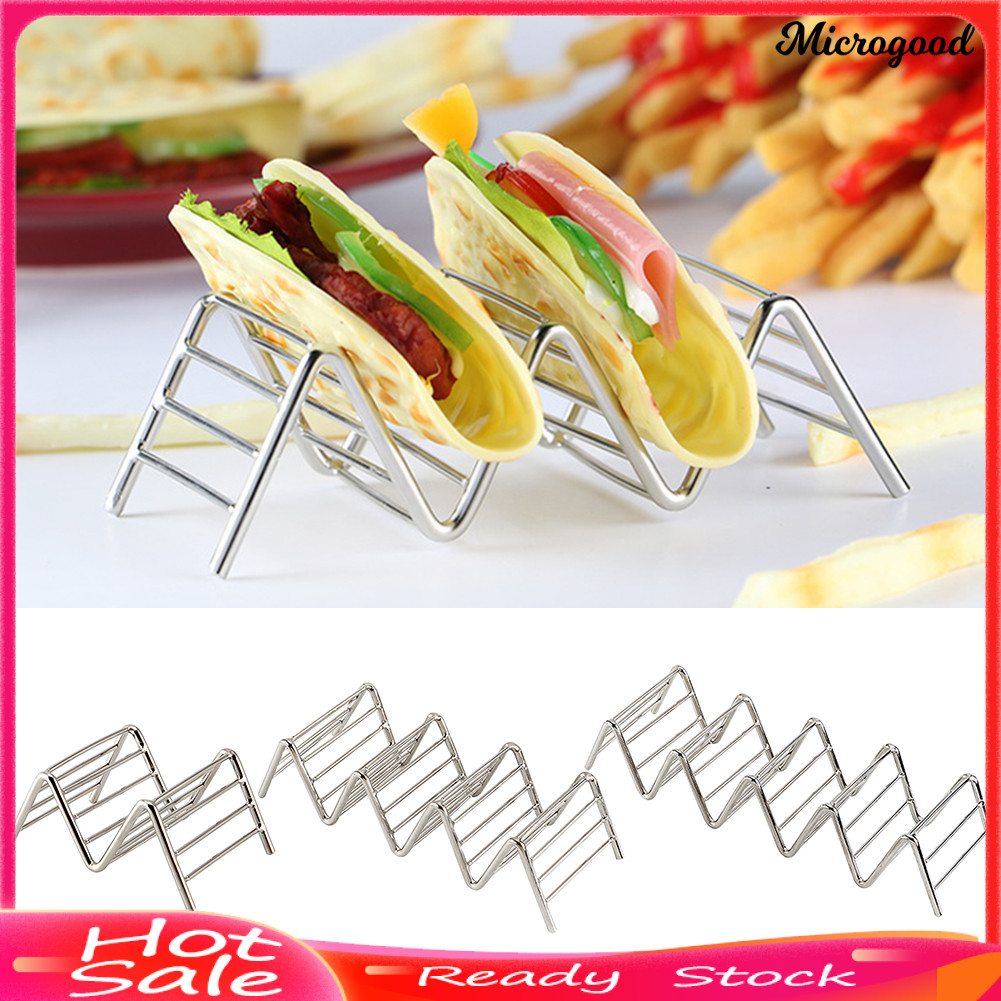 [MIC]☃Hard Wave Stainless Steel Mexican Food Rack Stand Shell Taco ...