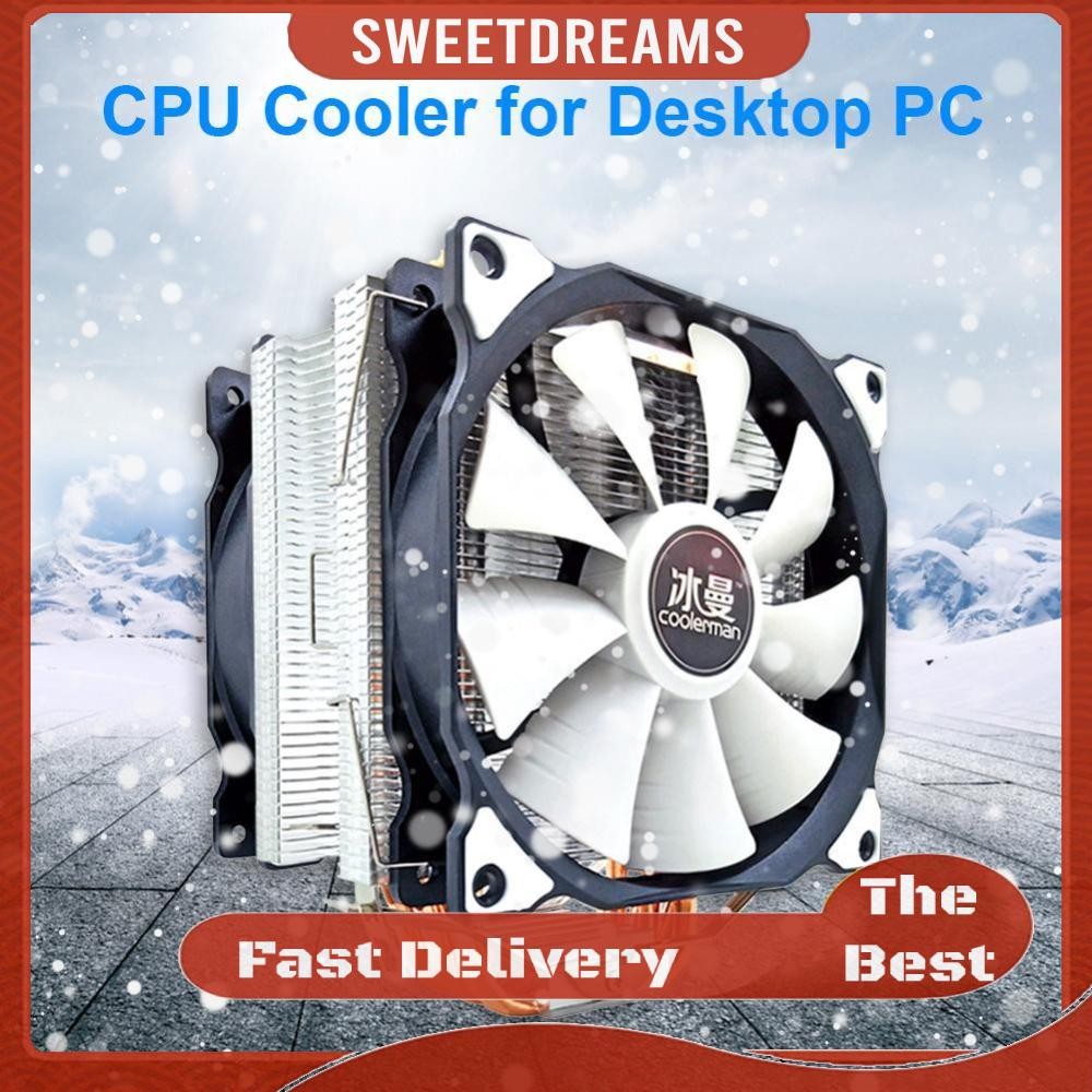 MT6 12cm CPU Cooler Fan 6 Heat Pipes Desktop 4 Pin PWM Heatsink ...