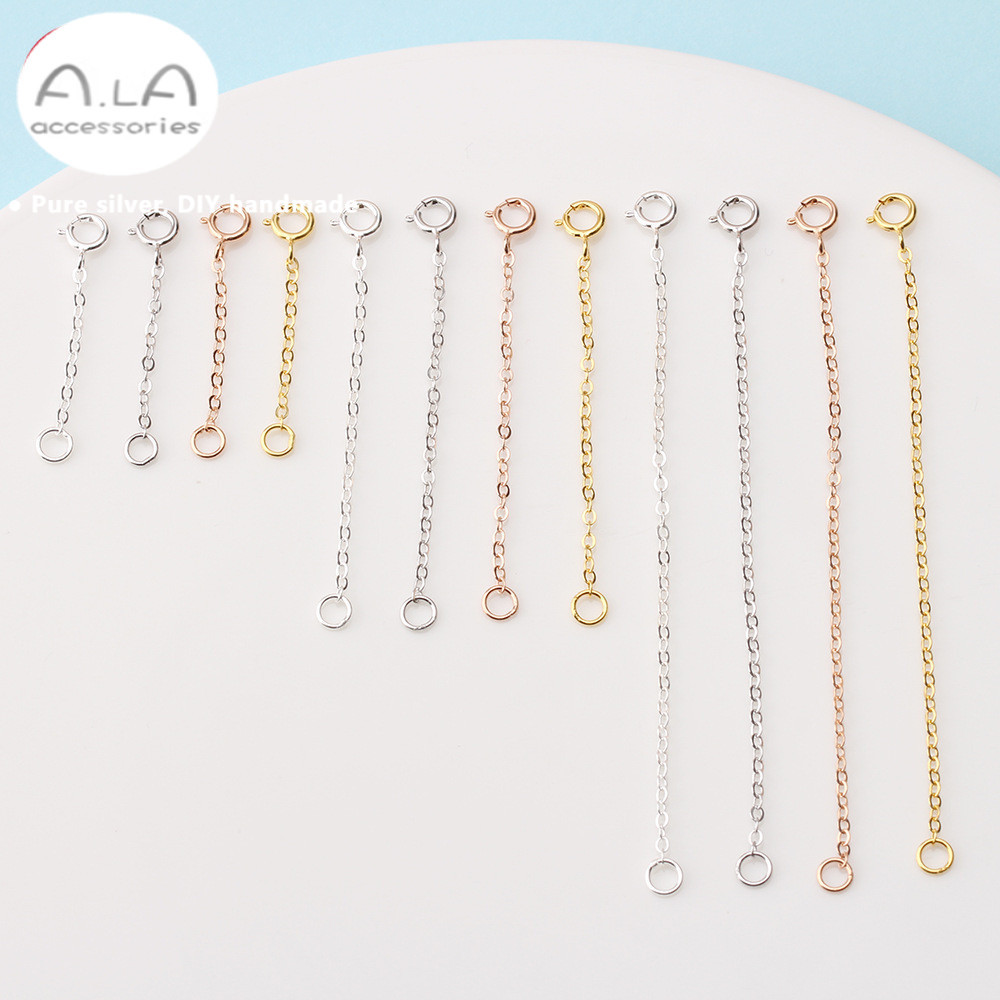 A.ιA゜ S925 Silver Adjustable Chain Necklace Extension Extension Chain ...