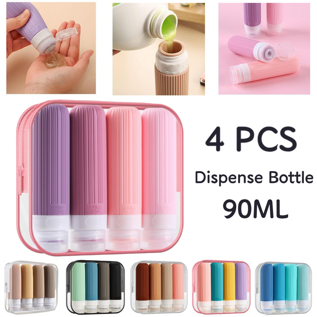 4PCS Travel Bottle Set Toiletries Silicone Travel Bottle Travel Kit ...