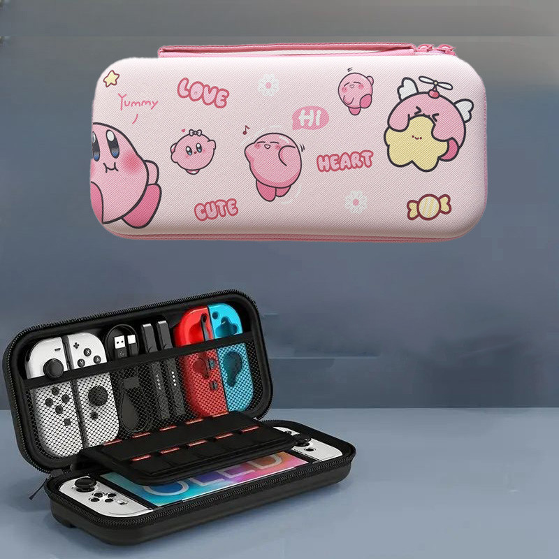 Cute Kirby Themed Large Capacity Carrying Case for Nintendo Switch and ...