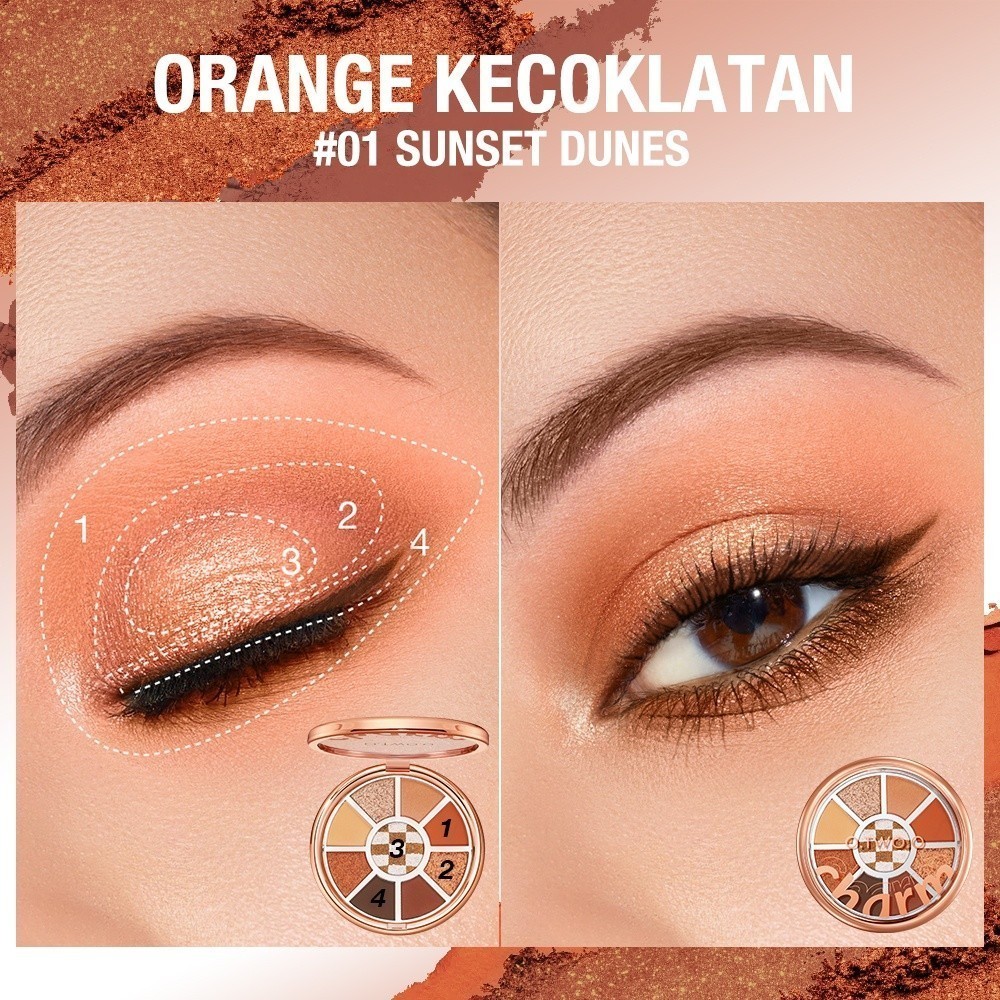 O.TWO.O Eyeshadow Palette High Pigment Shine Matte / Merah Jingga Official - Gambar 4