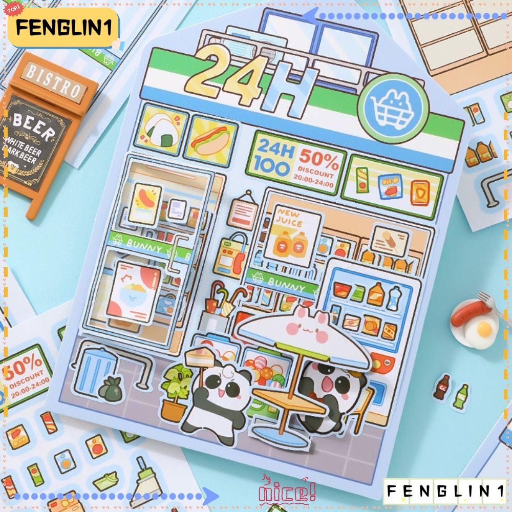 FENGLIN Miniature Scene Stickers, DIY Visual Stacking Sticker, Capybara ...