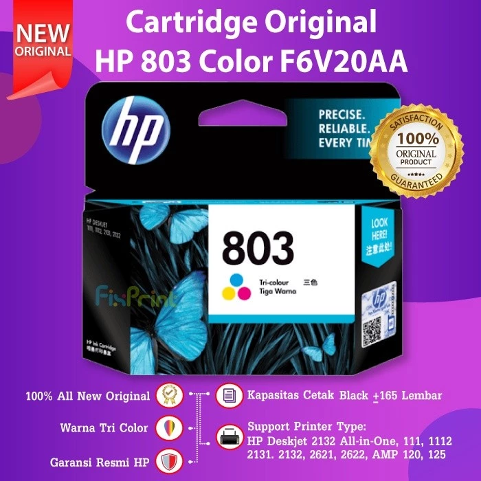 FixPrint HP 803 Color Economy 3YP42AA Cartridge Tinta Printer 1112 2132 2621 2622 - Gambar 3